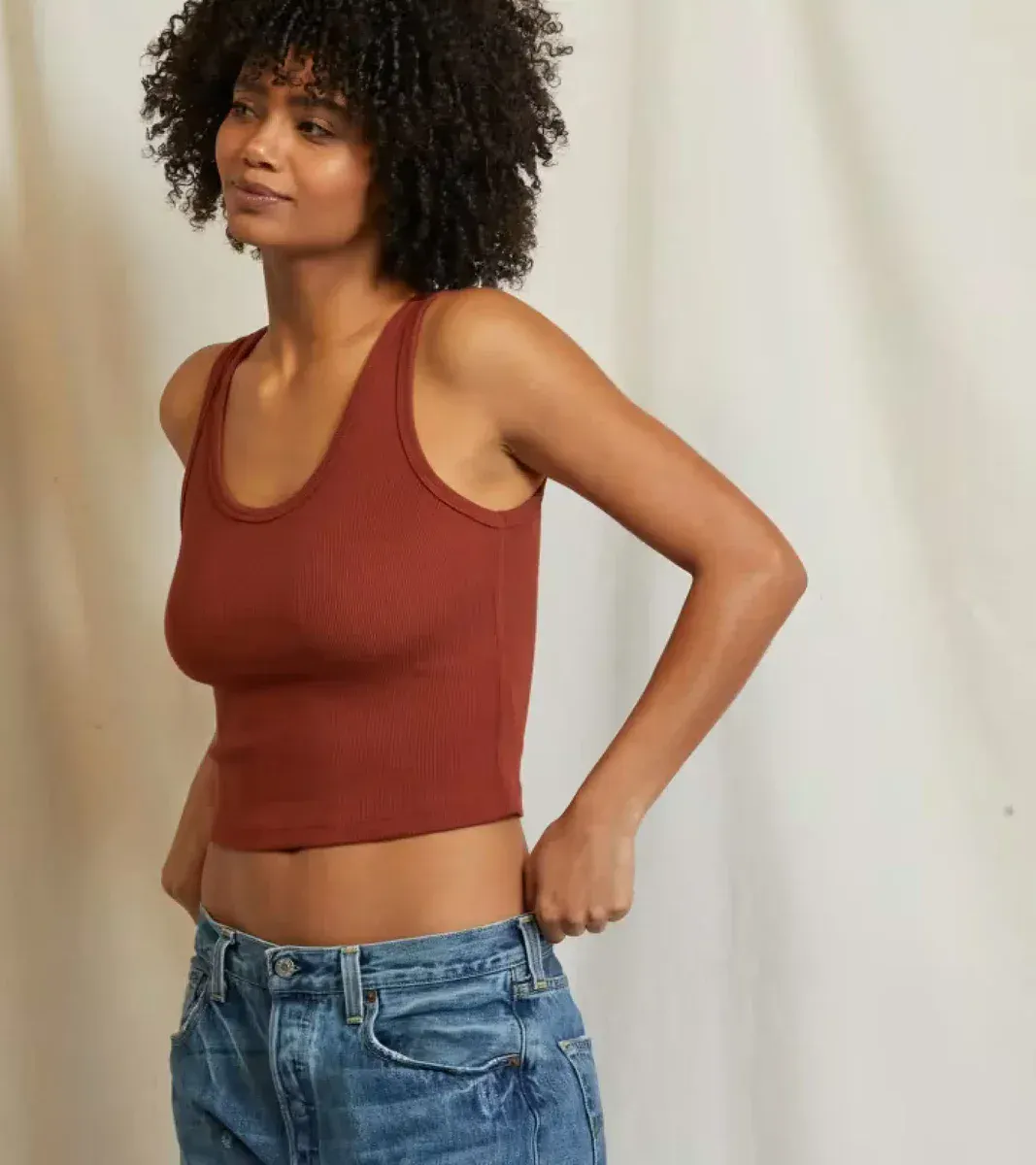 BLONDIE STRUCTURED RIB BRA FRIENDLY TANK