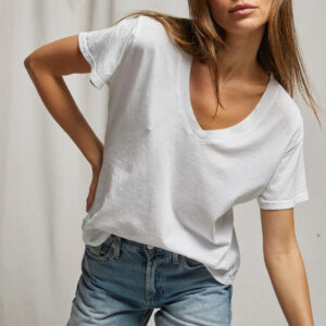 HENDRIX COTTON BOXY V NECK TEE