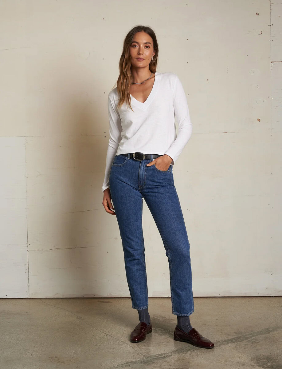 FIONA LONG SLEEVE V NECK SHIRT – תמונה 3