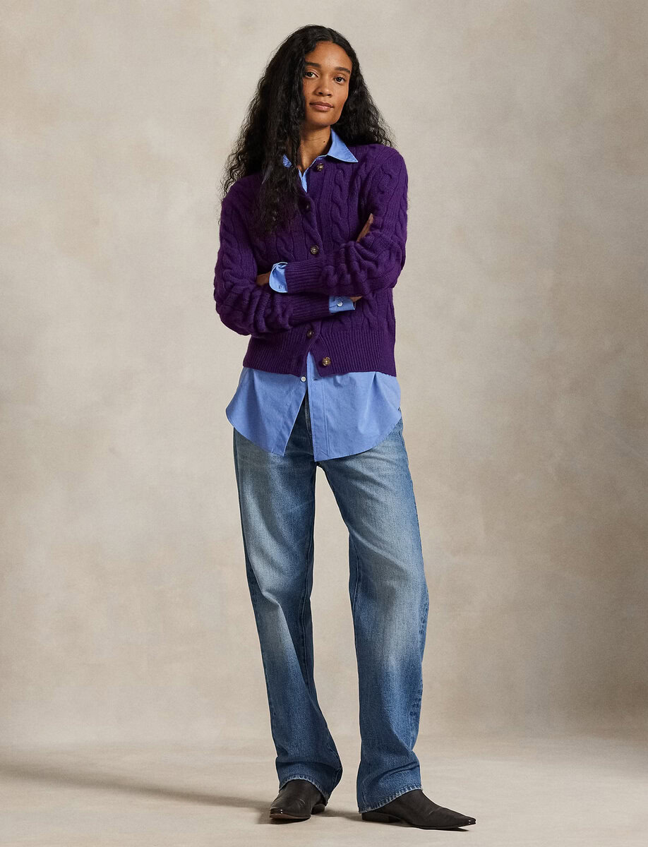 CABLE-KNIT WOOL-CASHMERE CARDIGAN – תמונה 4