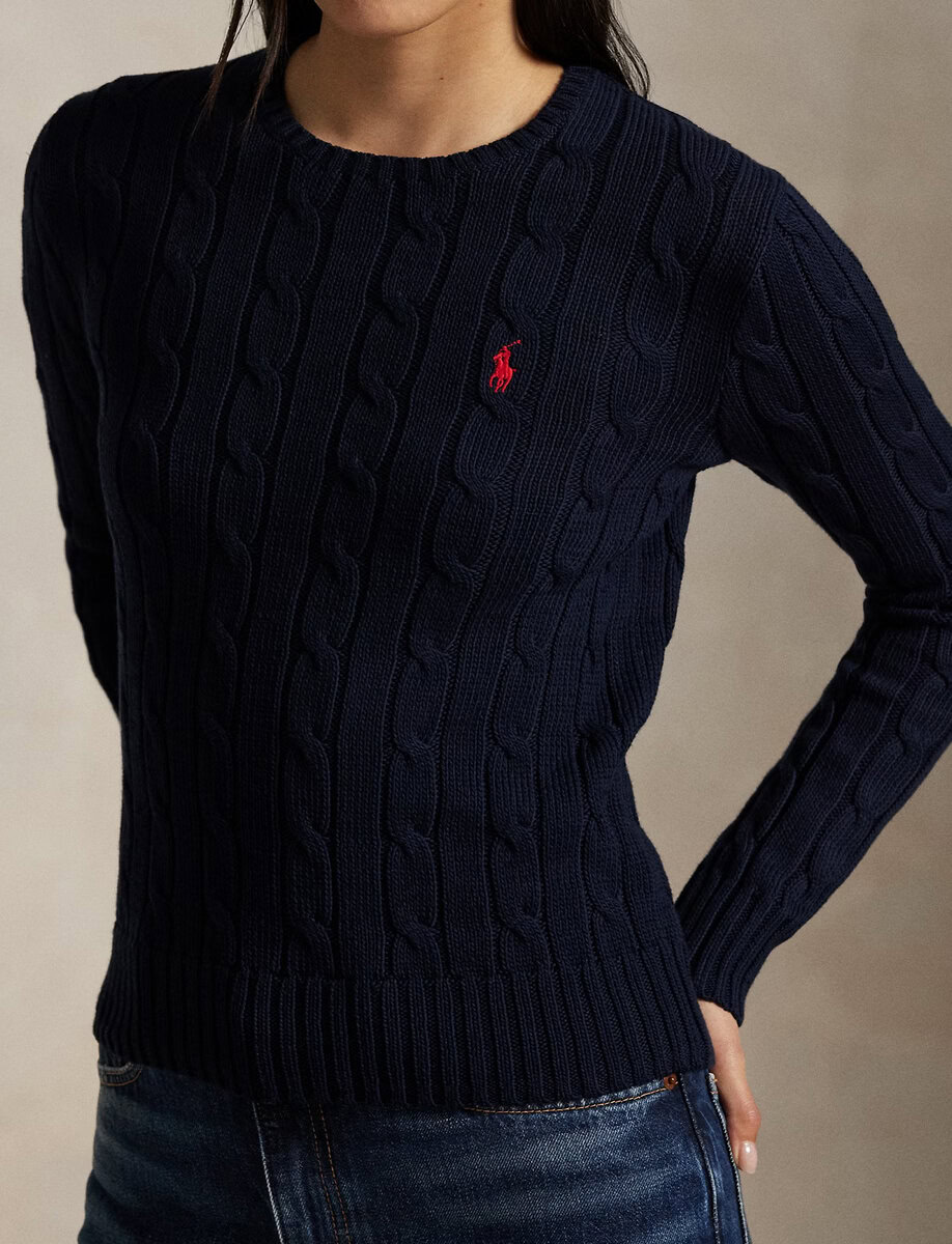 CABLE-KNIT COTTON CREWNECK JUMPER – תמונה 3