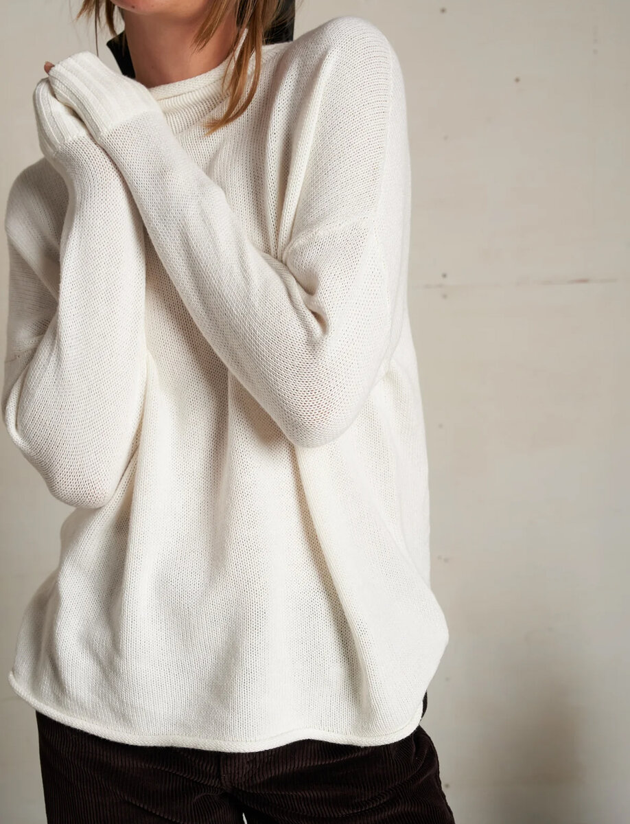 NOVA COTTON CASHMERE MOCK NECK SWEATER