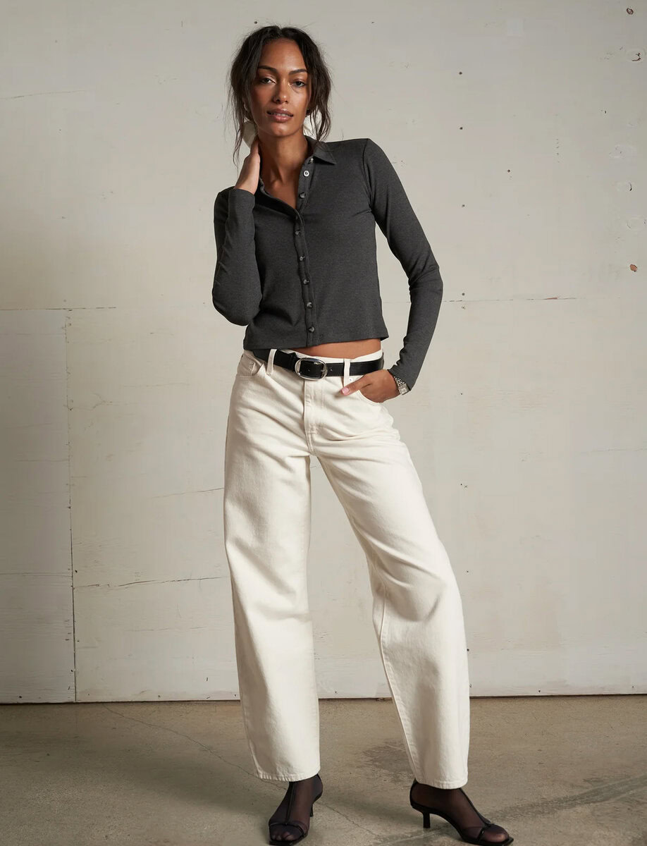 AMEE LUX RIB BUTTON UP POLO – תמונה 10