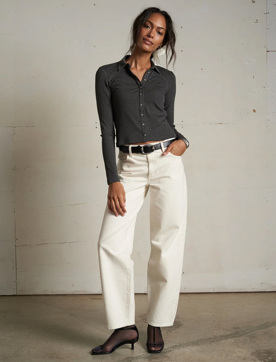 AMEE LUX RIB BUTTON UP POLO – תמונה 11