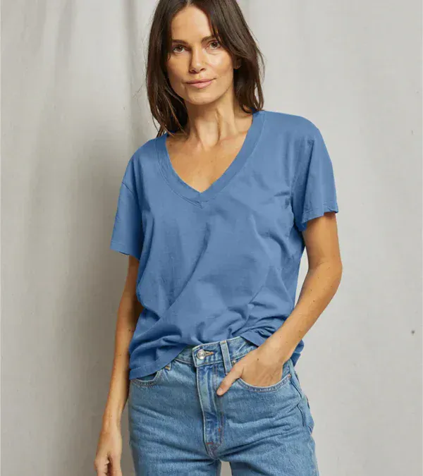 HENDRIX COTTON BOXY V-NECK TEE
