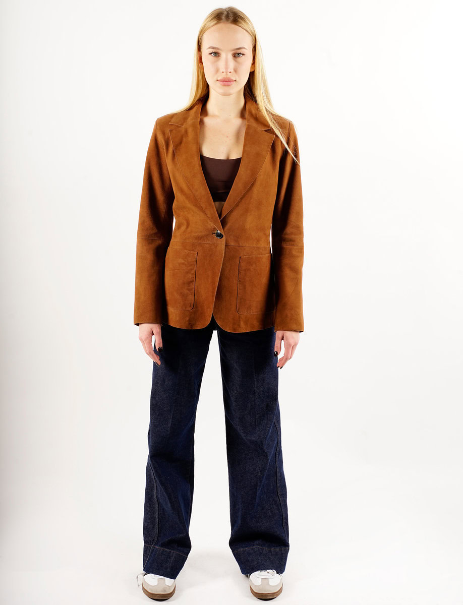 NOIAN SUEDE BLAZER | DARK TOBACCO – תמונה 2