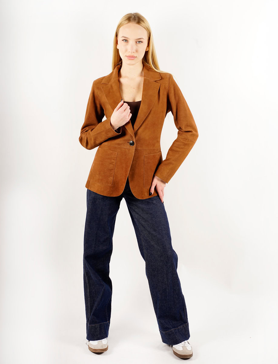 NOIAN SUEDE BLAZER | DARK TOBACCO – תמונה 4