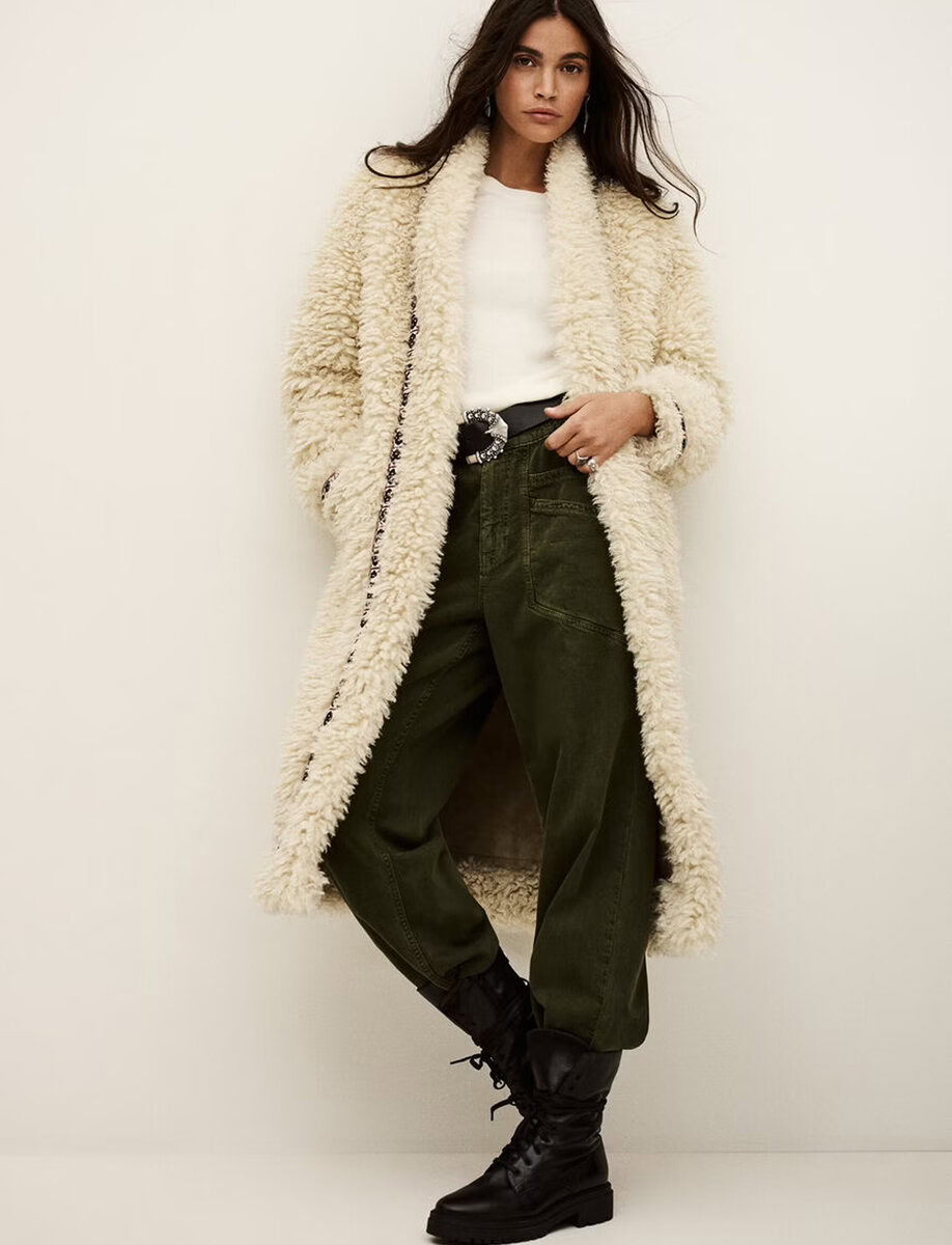 CAIS LONG FAUX FUR COAT