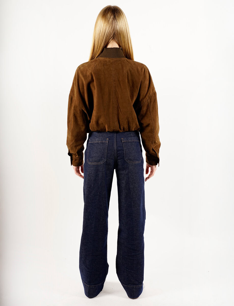 CAMILLA SUEDE BOMBER JACKET | KHAKI – תמונה 15