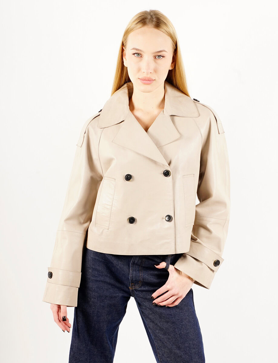 HANNA CROPPED LEATHER JACKET | SALT