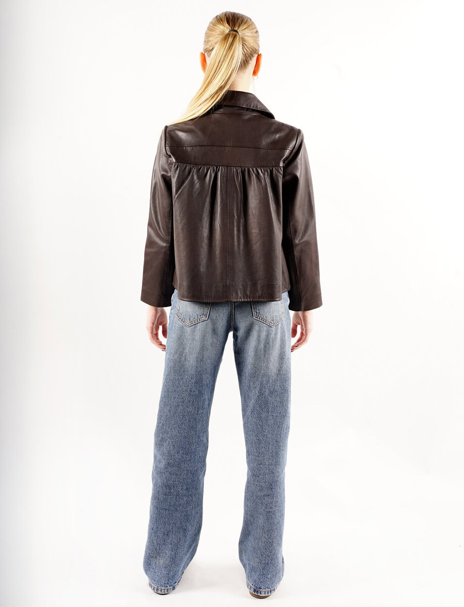 MARLEY COMFORT FIT LEATHER JACKET | ESPRESSO – תמונה 11