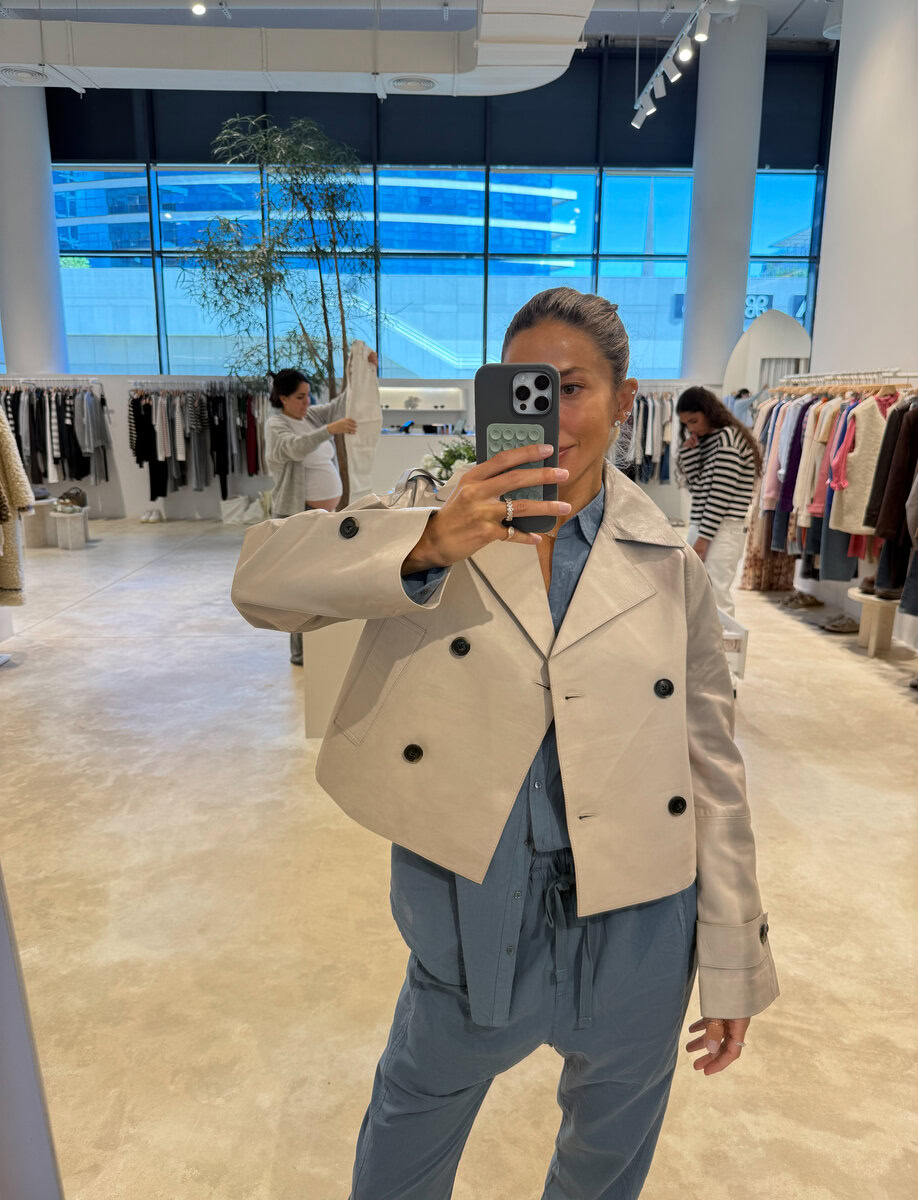 HANNA CROPPED LEATHER JACKET | SALT – תמונה 14