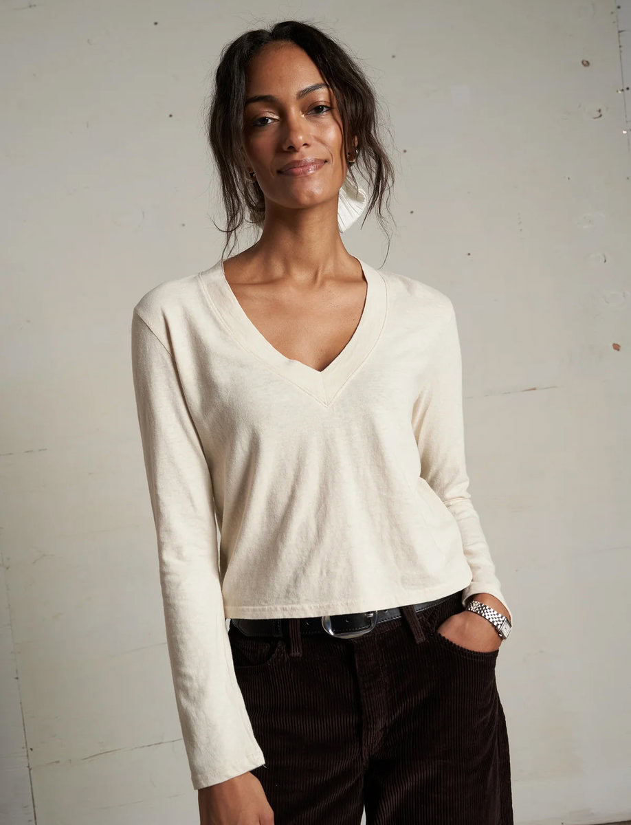 FIONA LONG SLEEVE V NECK SHIRT