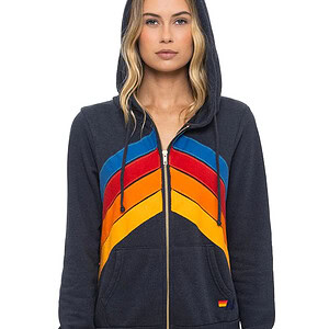 MOUNTAIN STITCH ZIP HOODIE | CHARCOAL