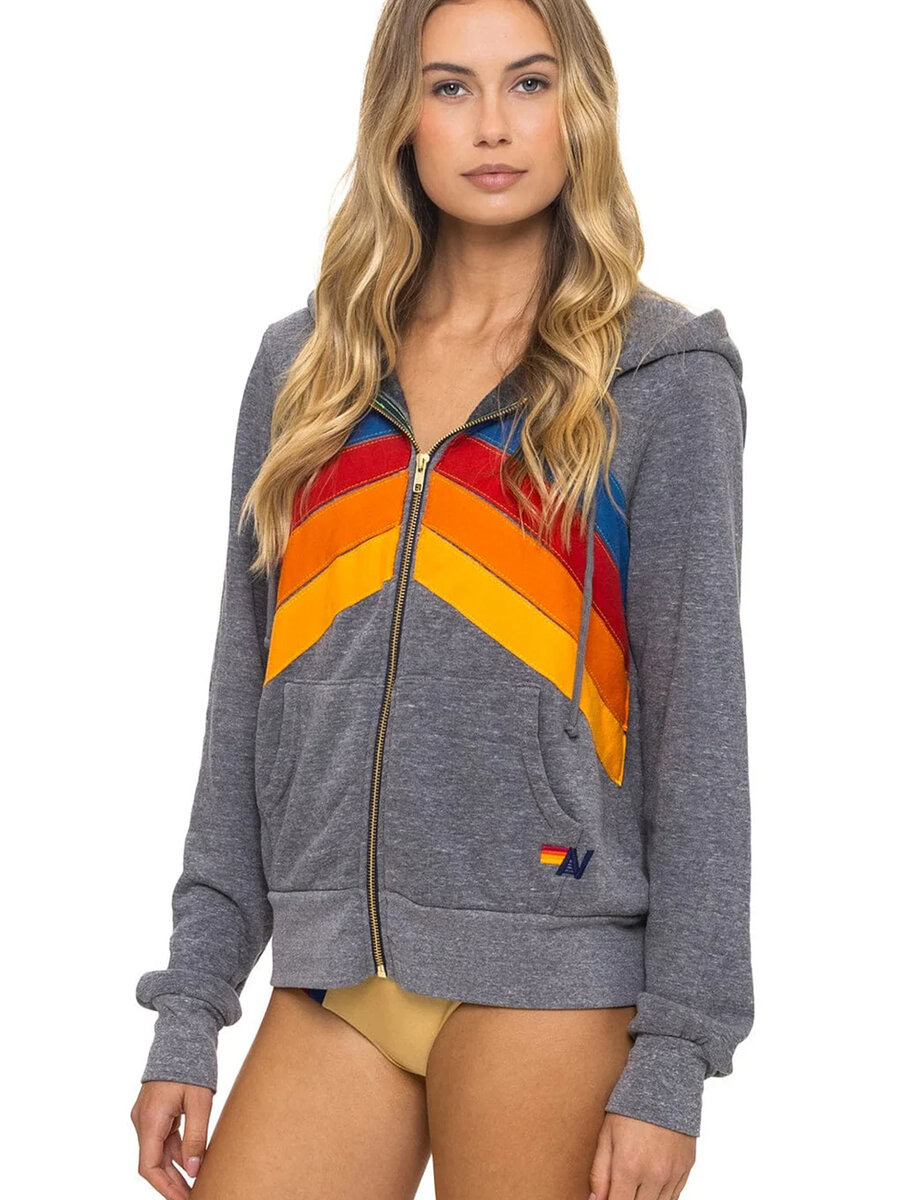 MOUNTAIN STITCH ZIP HOODIE | HEATHER GREY – תמונה 2