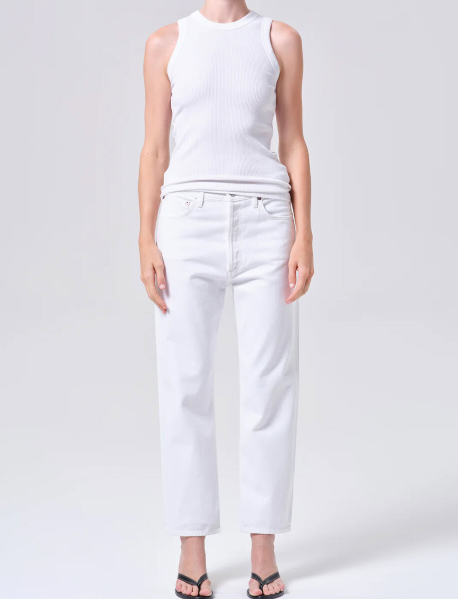 CROP 90'S MID RISE STRAIGHT | MARSHMELLOW