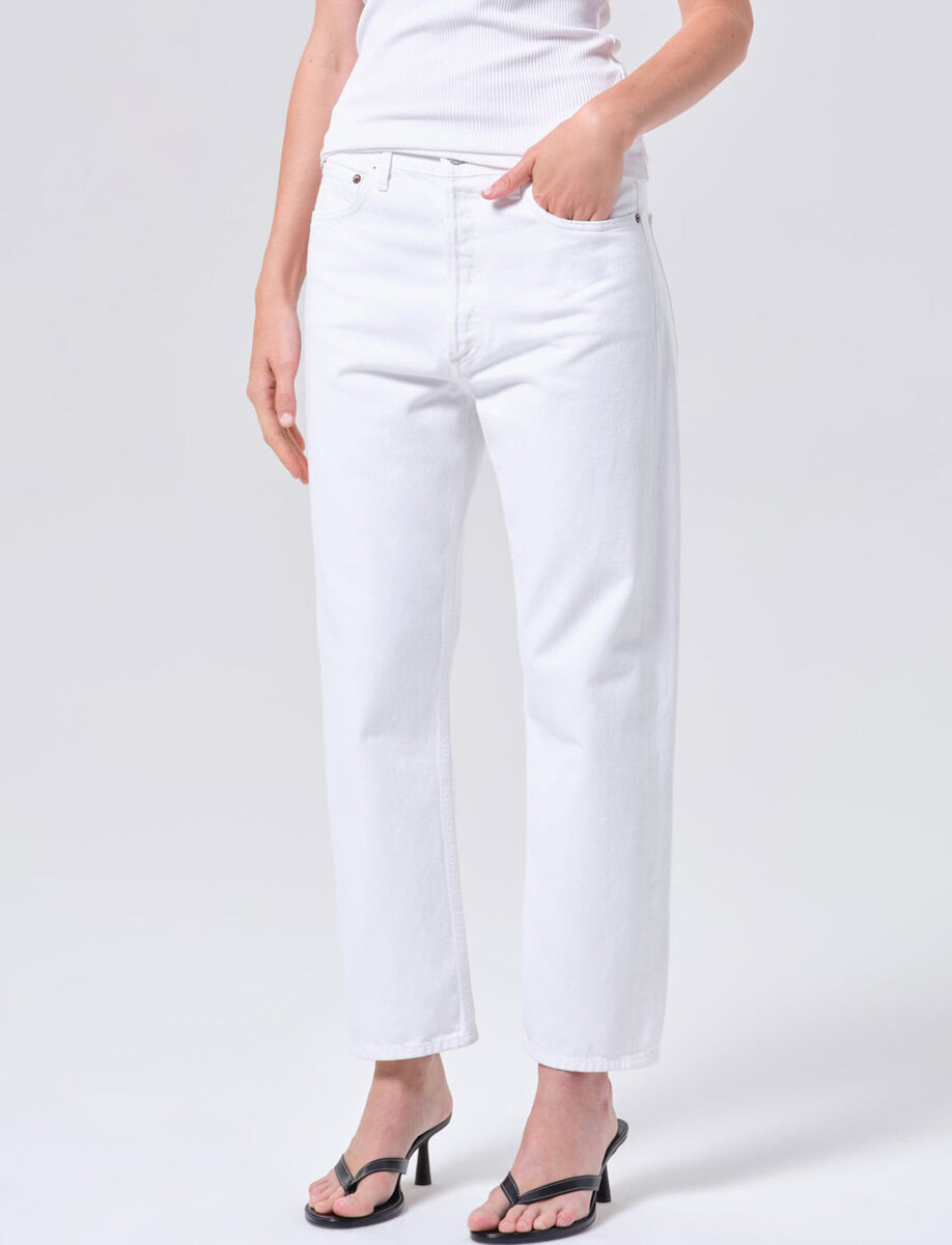 CROP 90'S MID RISE STRAIGHT | MARSHMELLOW – תמונה 3