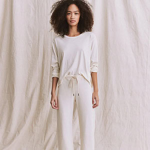 THE LONG SLEEVE CROP TEE | WASHED WHITE