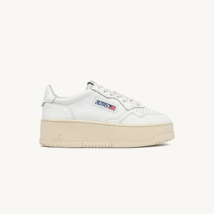 MEDALIST PLATFORM SNEAKERS IN WHITE LEATHER