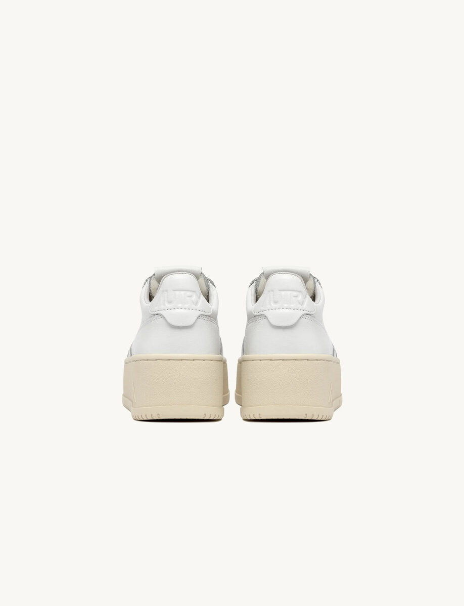 MEDALIST PLATFORM SNEAKERS IN WHITE LEATHER – תמונה 4