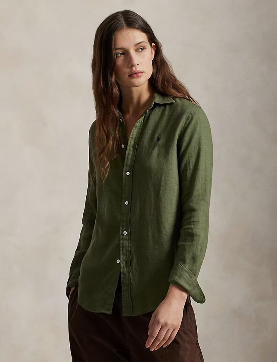 CLASSIC FIT LINEN SHIRT | GREEN
