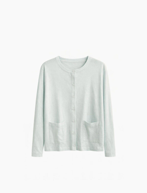 LINEN WAISTCOAT LONG SLEEVE | EAU DE BLEU