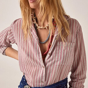 CLAIRE BLOUSE | WINE STRIPES