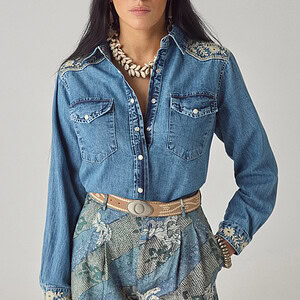 ARIZONA THELMA BLOUSE | BLUE HAZE