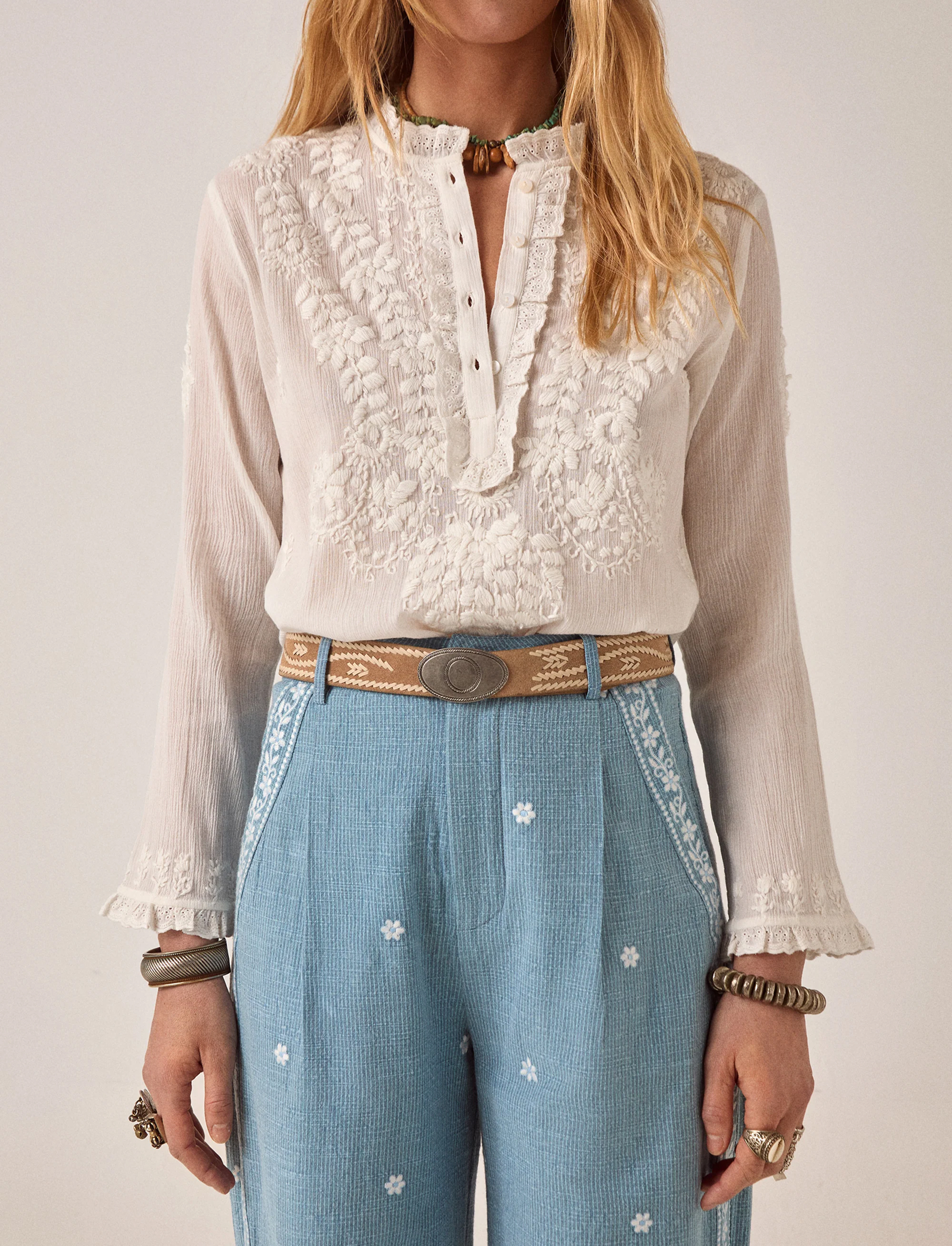 BILBAO GABRIELA BLOUSE | OFF WHITE – תמונה 7