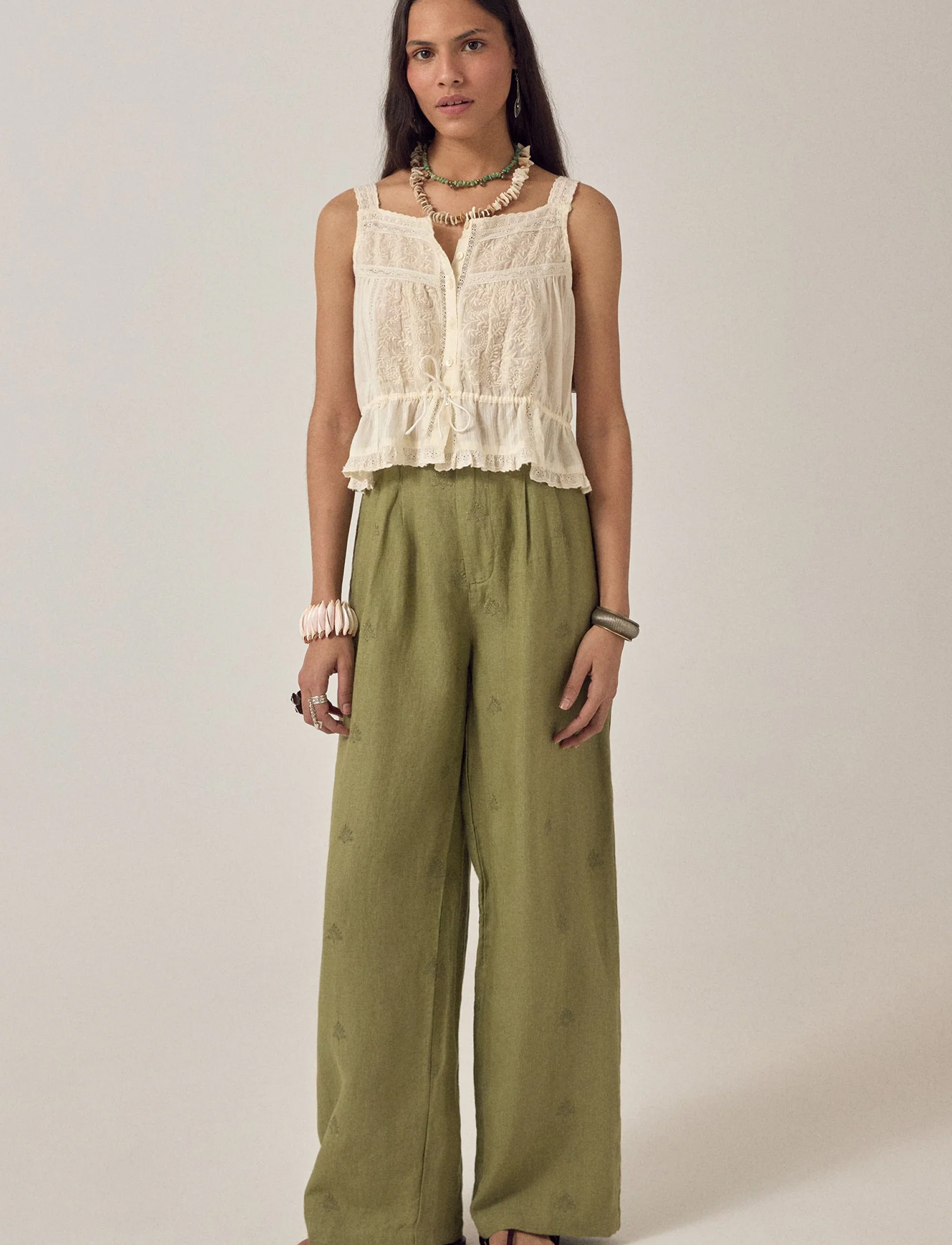 OTTO TWIST LINEN PANT | MOSS