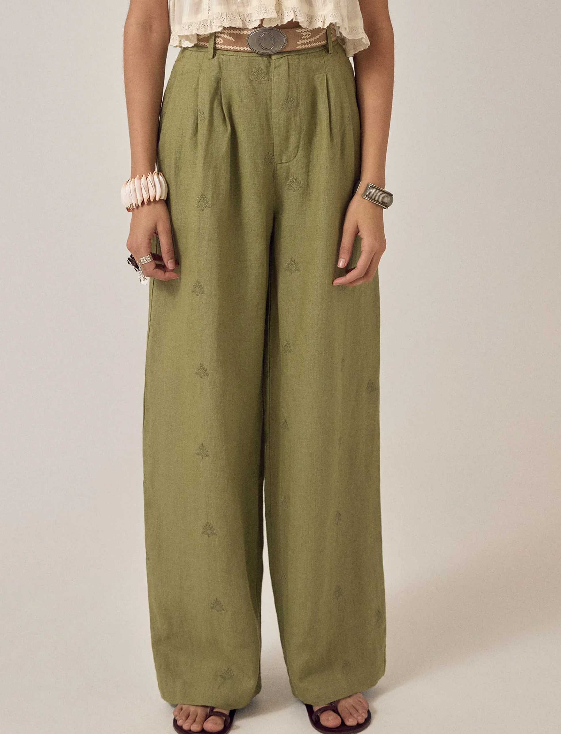 OTTO TWIST LINEN PANT | MOSS – תמונה 3