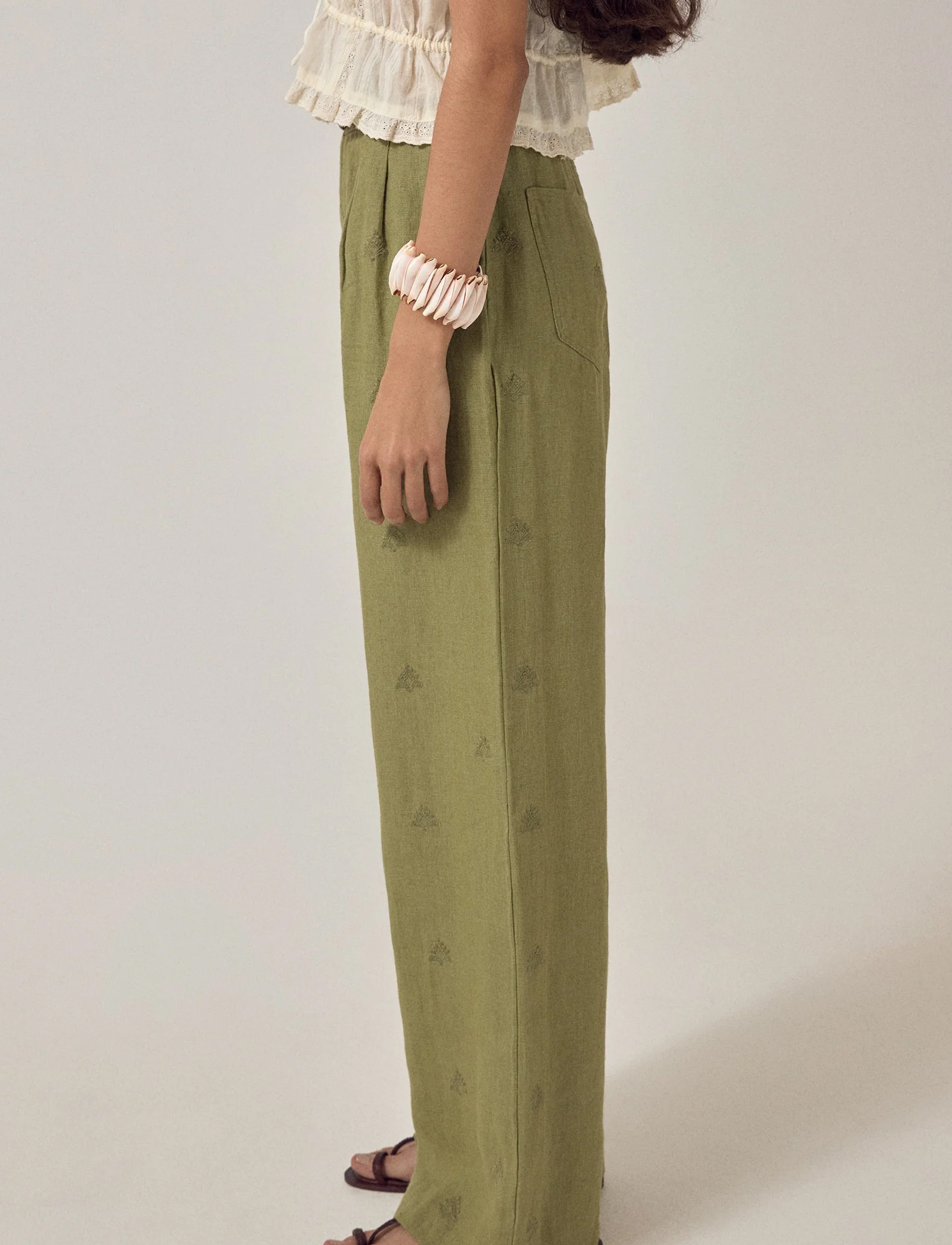 OTTO TWIST LINEN PANT | MOSS – תמונה 4