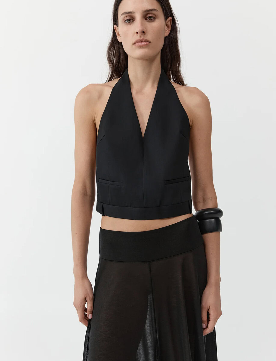 UPSIDE DOWN HALTER TOP