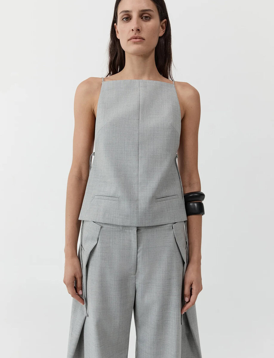 SQUARE SIDE TIE TOP