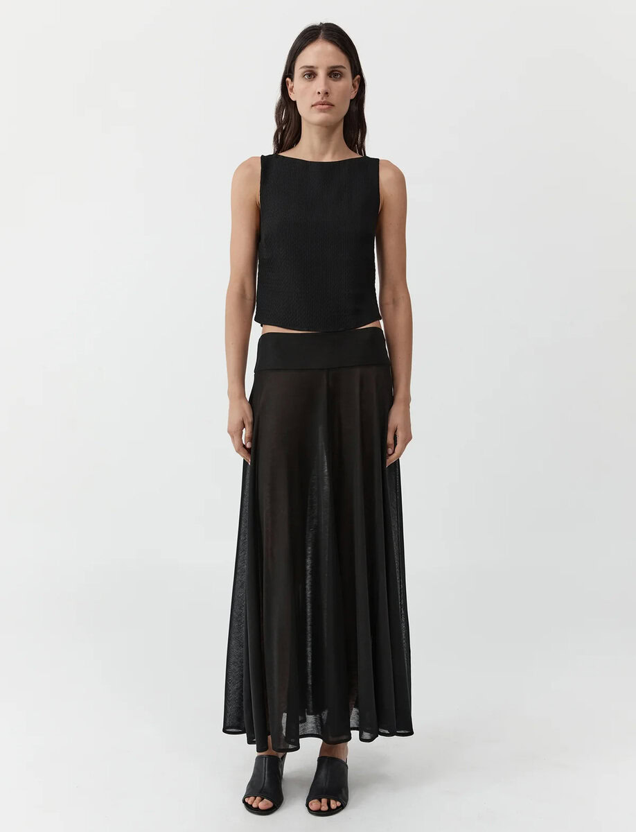 FLUID JERSEY SKIRT | BLACK