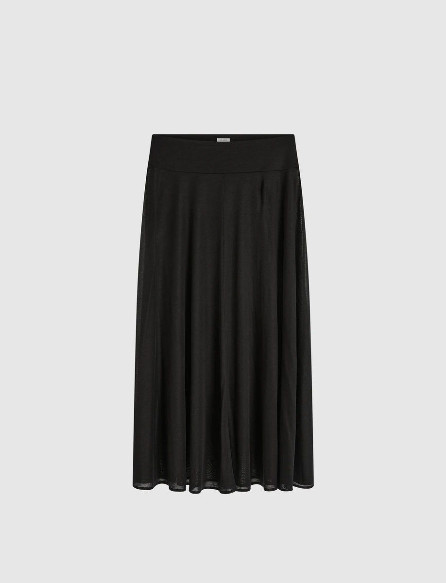 FLUID JERSEY SKIRT | BLACK – תמונה 5