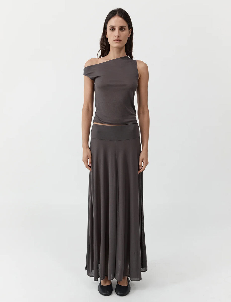 FLUID JERSEY SKIRT | SOOT