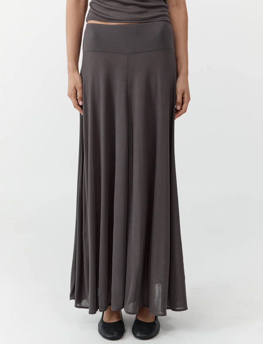 FLUID JERSEY SKIRT | SOOT – תמונה 5