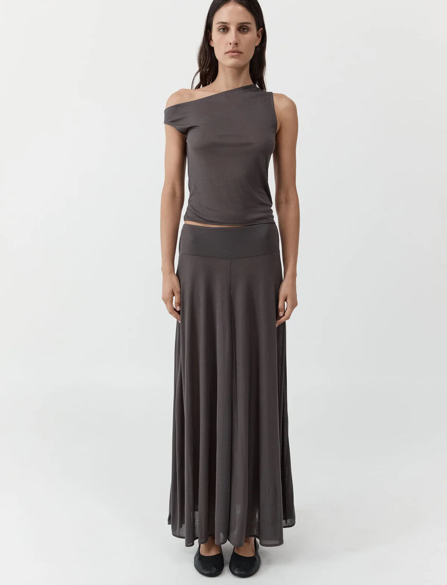 FINE JERSEY ASYMM TOP | SOOT – תמונה 3