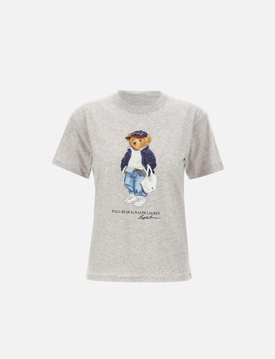 POLO BEAR COTTON JERSEY T-SHIRT | GREY
