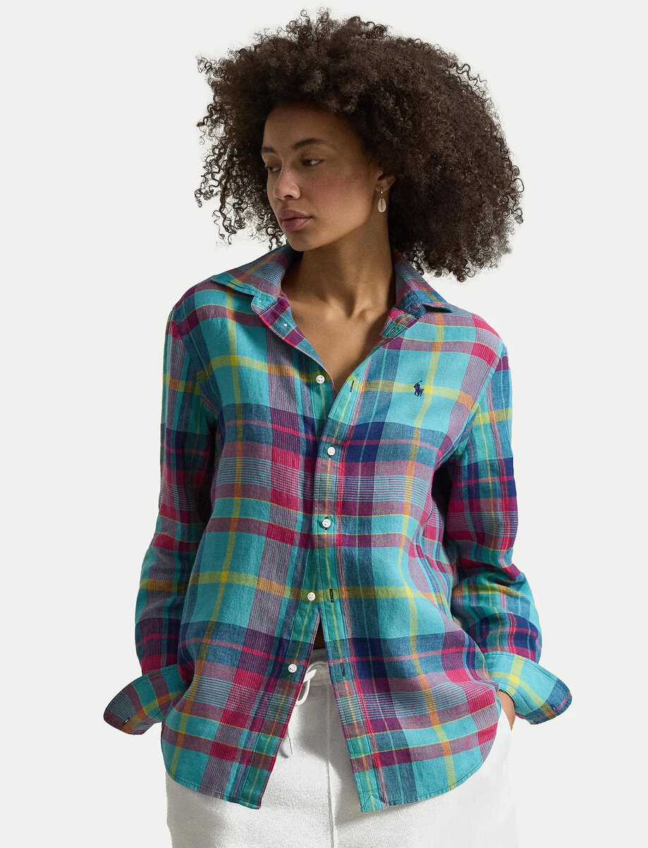 CLASSIC FIT LINEN SHIRT | PLAID – תמונה 2