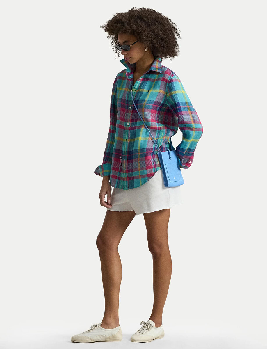 CLASSIC FIT LINEN SHIRT | PLAID – תמונה 3