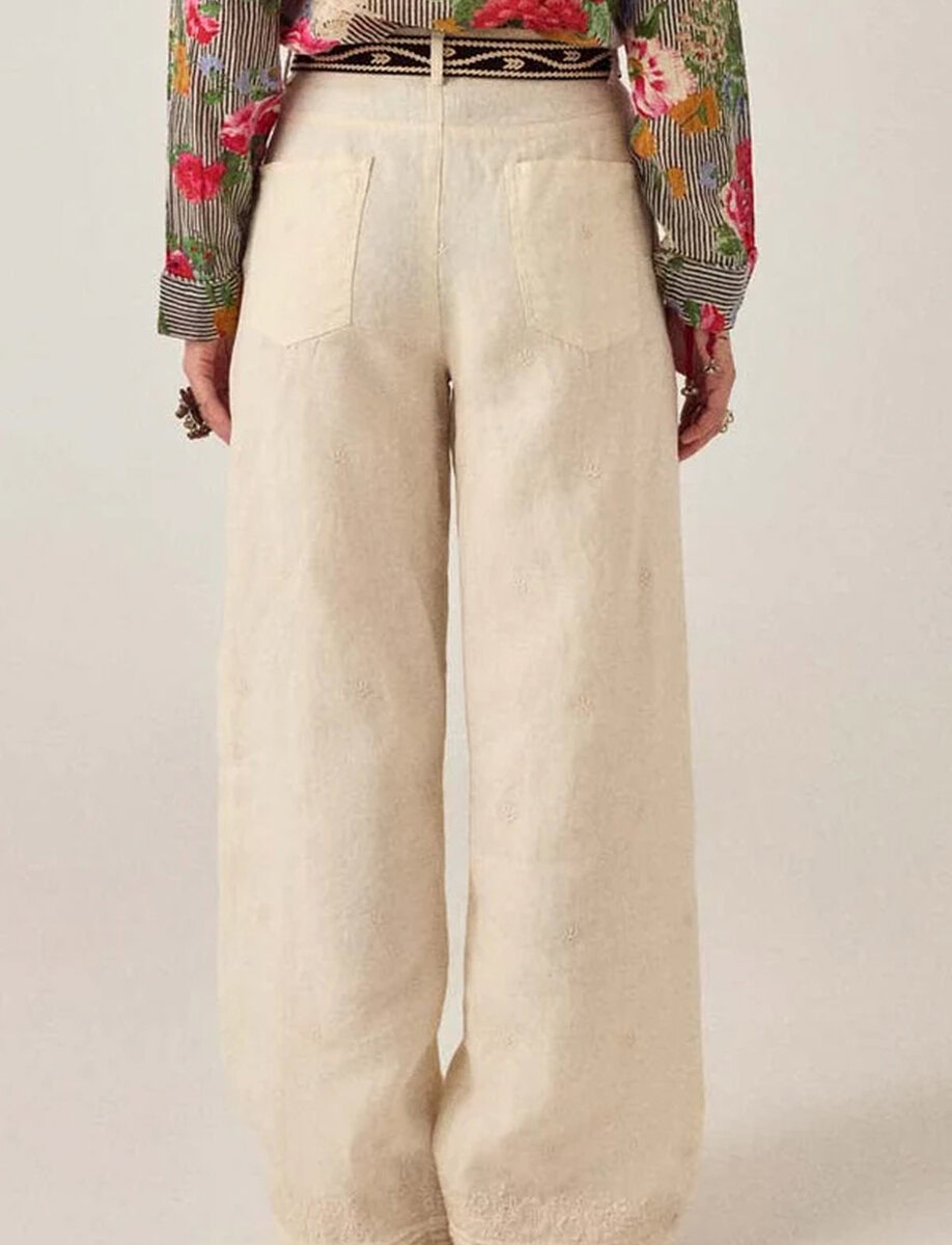 SOLSTICE LINEN PANT | IVORY WHISPER – תמונה 2