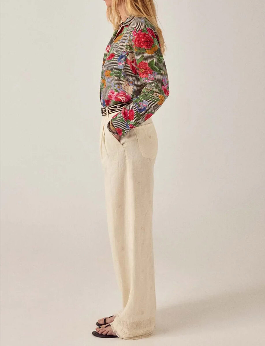SOLSTICE LINEN PANT | IVORY WHISPER – תמונה 4
