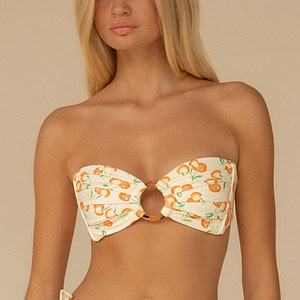 TORI TIES BANDEAU BIKINI TOP | CHERRY SHERBET