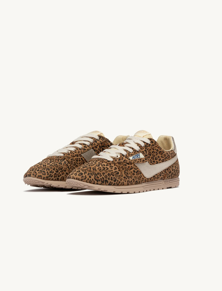 WINDSPIN SNEAKERS IN LEOPARD AND PLATINUM SUEDE AND LEATHER – תמונה 5