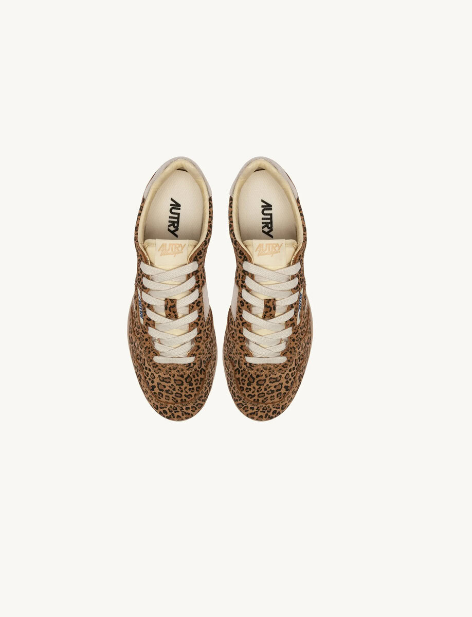 WINDSPIN SNEAKERS IN LEOPARD AND PLATINUM SUEDE AND LEATHER – תמונה 6