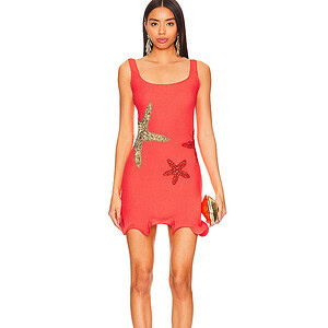 HALTER STARFISH CORAL DRESS