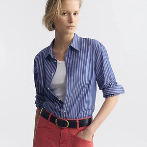 RAPHAEL CLASSIC SHIRT | DARK NAVY/WHITE STRIPE