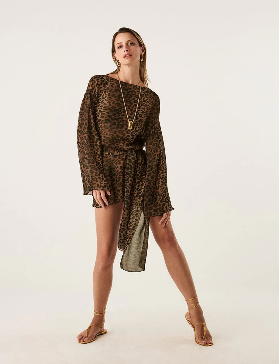 TAMMY SHORT COVER UP | LEOPARD